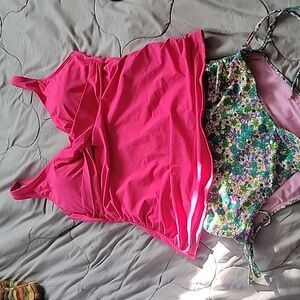 New 2 piece mixed bathsuit.